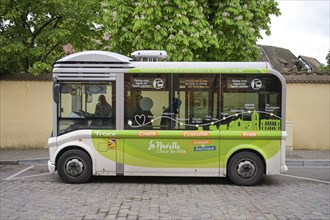 Shuttle bus, electric, Colmar, Alsace, France, Europe