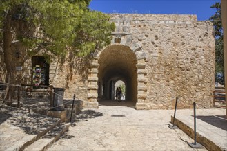 View of main entrance main gate from inside of fortress ruins ruins of historic fortress Fortetza