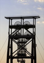 Double trestle scaffolding of the disused colliery in the Gneisenau district park, Derne, Dortmund,