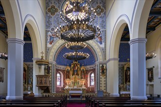 Interior view of the nave with a view of the altar, St. Marien am Behnitz, Marienkirche, second