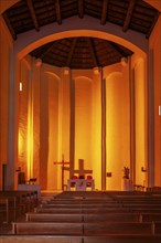 Interior of the Saint-Francois d'Assise church, Port Grimaud, Var, Provence-Alpes-Cote d Azur,