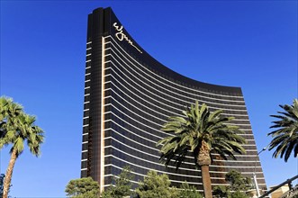 Las Vegas, Nevada, USA, North America, The domed skyscraper of the Wynn Hotel in Las Vegas,