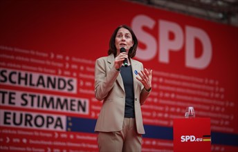 SPD rally for the European elections in Leipzig. Here the SPD lead candidate Katarina Barley.
