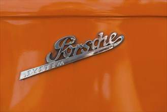 Allgaier Diesel, Porsche tractor, metal lettering system Porsche on orange painted bonnet,