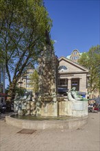 Moenckeberg Fountain on the corner of Moenckebergstrasse, Spitalerstrasse, Hamburg, Germany, Europe