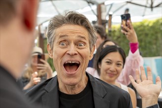 Cannes, France, 19.5.2024: Willem Dafoe in front of talking about the new film Kinds of Kindness at