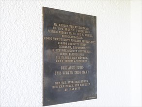 Memorial plaque in the Stalingrad Chapel, near Aigen im Ennstal, Styria, Austria, Europe