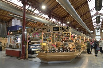 Market hall at the Fischerstaden, Rue des Ecoles, Colmar, Alsace, France, Europe