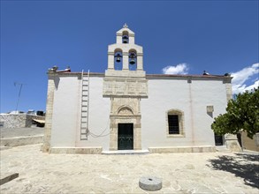 Main entrance on the side of Christian Greek Orthodox Church Isodia tis Theotokou in Vori Village