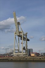 Crane installation in Hamburg harbour, Hanseatic City of Hamburg, Hamburg, Germany, Europe