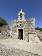 Small modern Greek Orthodox chapel Agia Ekaterini church on the site of the ruins of the historic