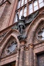 Main portal, bronze figure of St Michael the Archangel, Friedrichswerder Church, architect Karl