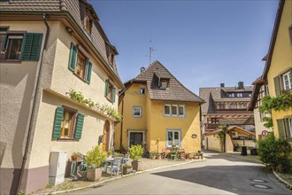 Town view, Adlergasse, Old Town, Staufen im Breisgau, Baden-Wuerttemberg, Germany, Europe