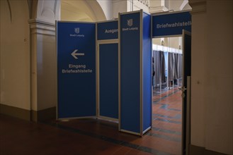 Interior photo, entrance to postal voting centre, postal vote, European elections 2024, New City