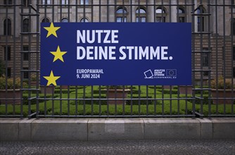 Poster advertising to go to the polls, Use your vote, European elections 2024, Bundesrat, Berlin,