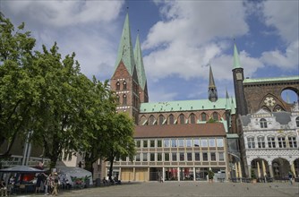 St Mary's Church, Market Square, Luebeck, Lower Saxony, Germany, Europe