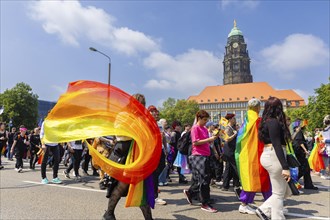 Christopher Street Day in Dresden, Dresden, Saxony, Germany, Europe