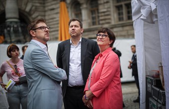 SPD rally for the European elections in Leipzig. Here the SPD chairmen Lars Klingbeil and Saskia