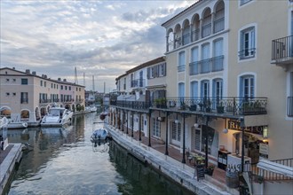 Townscape at the Pont principal du port grimaud, Port Grimaud, Var, Provence-Alpes-Cote d Azur,