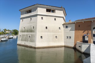 The bachelor tower, Tour des Celibataires, at the Pont de la Poteme bridge, Port Grimaud, Var,