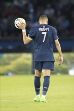Football match, captain Kylian MBAPPE' Paris St. Germain looking from behind with the back number