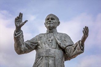 Monument of Pope John Paul II on the top of Fourviere Hill, Lyon, France, Europe