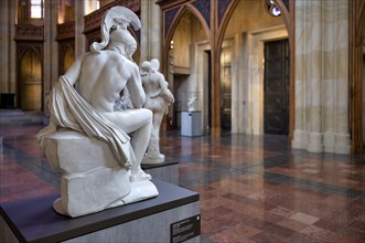 Interior view, figure of Achilles by Christian Friedrich Tieck, Friedrichswerder Church, architect
