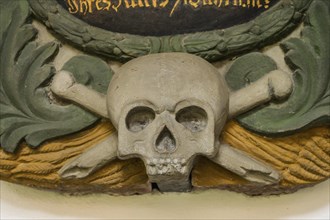 Skull, Memento Mori, Great Cloister, Basel Minster, Minster Square, Basel, Switzerland, Europe