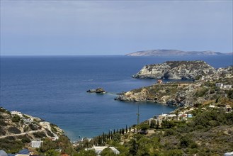 View from elevated position on Lygaria Beach at Ligara bay on Aegean Sea Aegean Mediterranean Sea