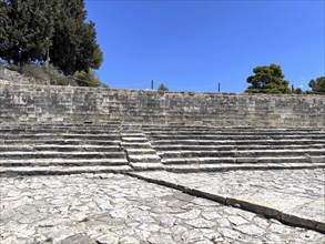 Ancient theatre tiers Seats for spectators Theatre visitors in the middle Staircase of historic