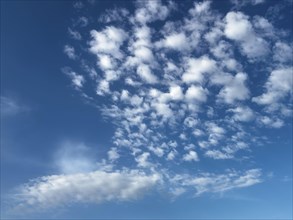 Clouds Altocumulus fleecy clouds in front of blue sky, international