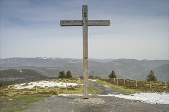 Summit cross, Belchen, Black Forest, Baden-Wuerttemberg, Germany, Europe