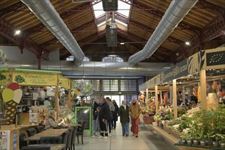 Market hall at the Fischerstaden, Rue des Ecoles, Colmar, Alsace, France, Europe