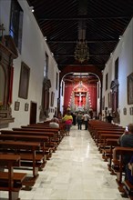 Church of San Francisco La Laguna, Tenerife, Spain, Europe, Interior of a church with an altar in