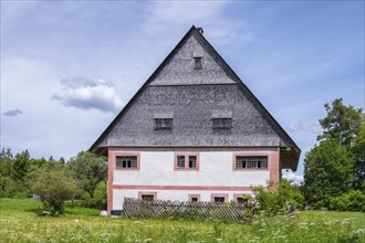Traditionally built, reconstructed Mariazell farmhouse, Neuhausen ob Eck open-air museum,