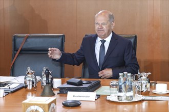 Federal Chancellor Olaf Scholz, at the beginning of the cabinet meeting, Berlin, 29 May 2024,