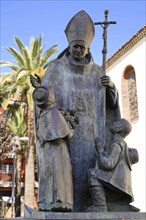 Statue of Pope John Paul II, Plaza de la Conception in the historic centre of San Cristobal de La