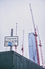 Construction cranes at Alexanderplatz, Berlin, Germany, Europe