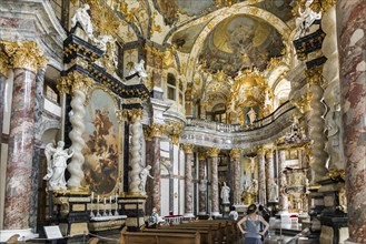 Interior view, Court Church, Wuerzburg Residence, UNESCO World Heritage Site, Wuerzburg, Lower