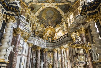 Interior view, Court Church, Wuerzburg Residence, UNESCO World Heritage Site, Wuerzburg, Lower