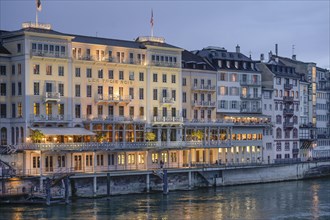 Grand Hotel Les Trois Rois, Blumenrain, Rhine, Basel, Switzerland, Europe