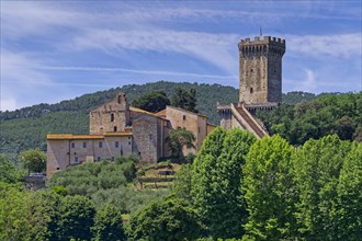 The Rocca di Vicopisano castle near Pontedera in Tuscany, Vicopisano, Pontedera, Pisa region,