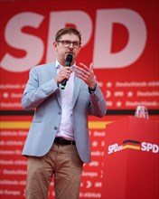 SPD rally for the European elections. Matthias Ecke, SPD, Member of the European Parliament.