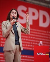 SPD rally for the European elections in Leipzig. Here the SPD lead candidate Katarina Barley.