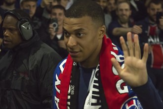 Football match, captain Kylian MBAPPE' Paris St. Germain, lap of honour in the fan curve and