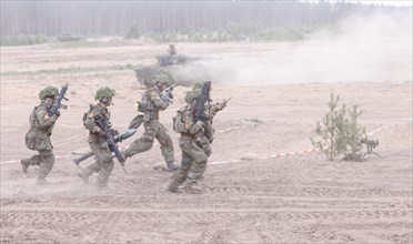 German soldiers during an exercise as part of the NATO large-scale manoeuvre Steadfast Defender and