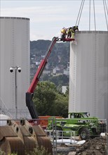 Construction site for the erection of a new wind turbine, Witten, Ruhr area, North