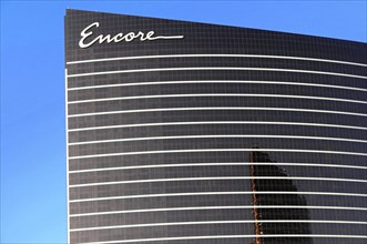 Las Vegas, Nevada, USA, North America, Detailed view of the facade of the Encore Hotel in Las