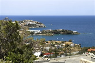 View from elevated position on Pelagia Bay on Aegean Sea Aegean Mediterranean Sea on north coast of