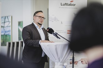 Philipp Schulz. Mayor of Wusterhausen/Dosse, photographed during the opening ceremony of the drone
